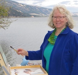 Painting in Beasley Park on Wood Lake, BC